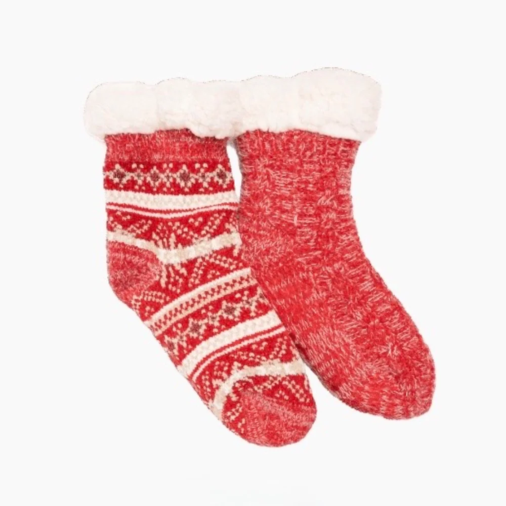 NWT MUK LUKS® Plush Faux Shearling Lined Cabin Socks (2-Pack Luxury Gift Set)